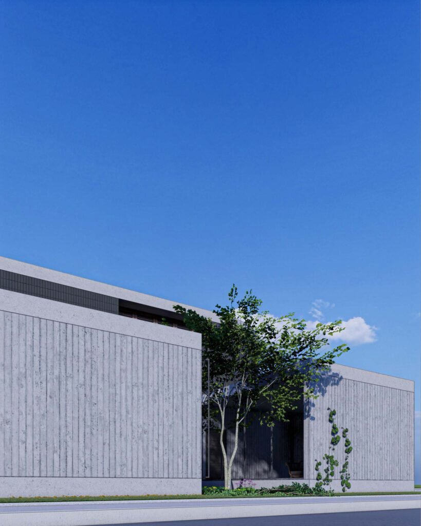 Residencia contemporánea de dos niveles en Guadalajara con acabados en concreto y block. Un proyecto realizado por nuestro estudio de arquitectura, expertos en diseño residencial con metodología BIM.