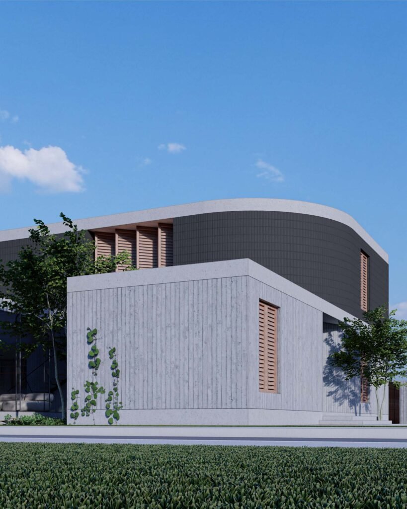 Se realizó el Proyecto ejecutivo de esta casa por estudio de arquitectura mexicano, contraste en los materiales de construcción, concreto y block cara de piedra negro.